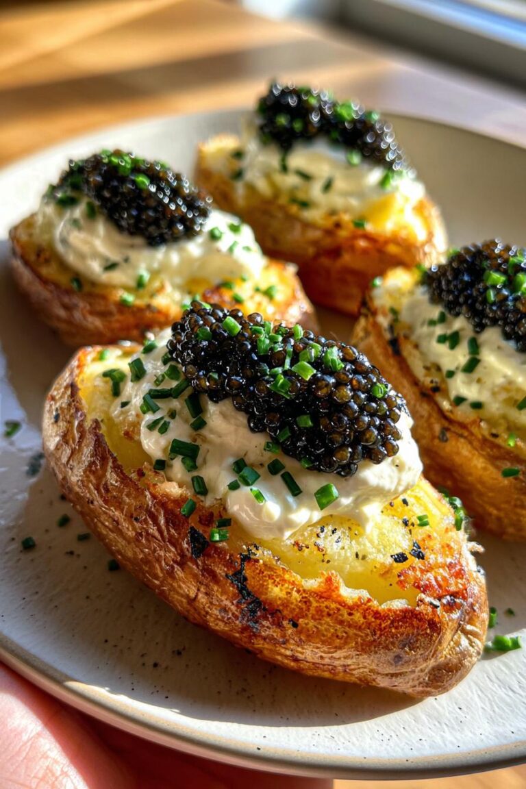 Caviar on Baked Potatoes