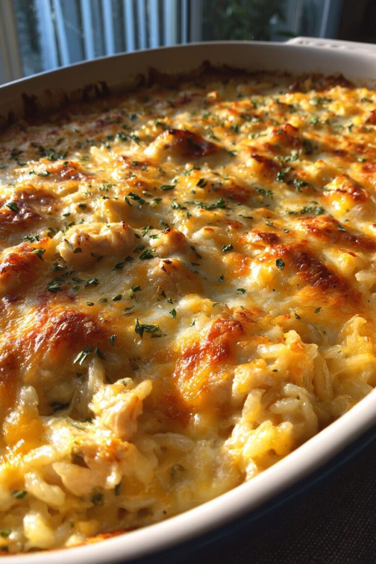 Cheesy Chicken Rice Bake