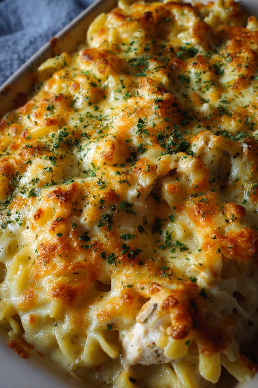 Chicken Alfredo Bake