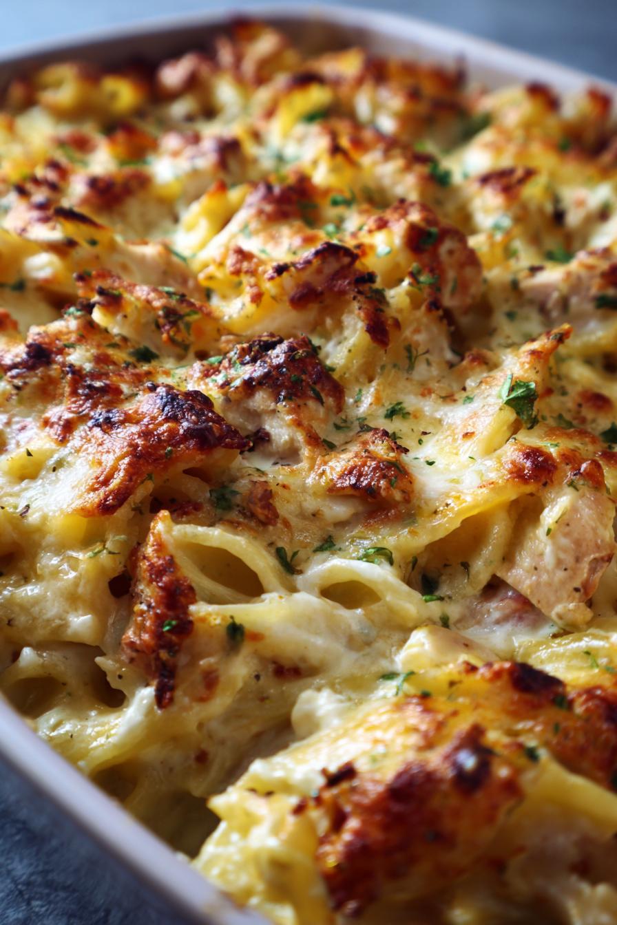 Chicken Alfredo Bake
