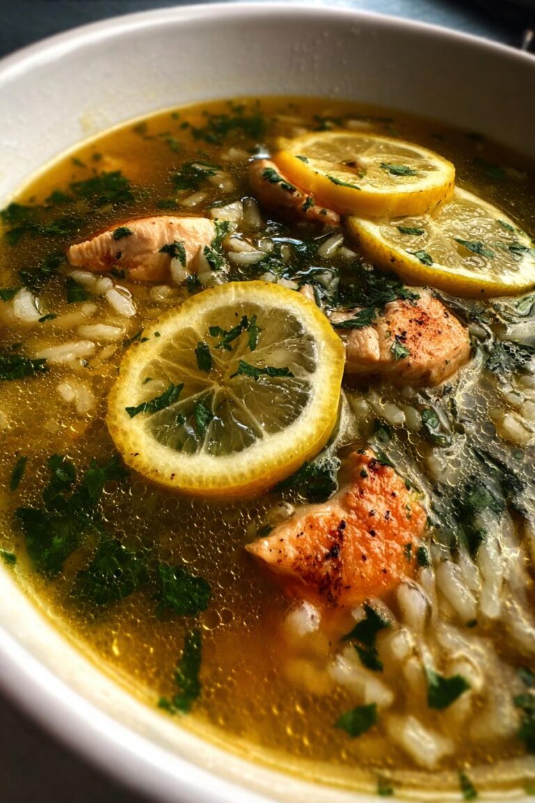 Chicken Lemon Rice Soup