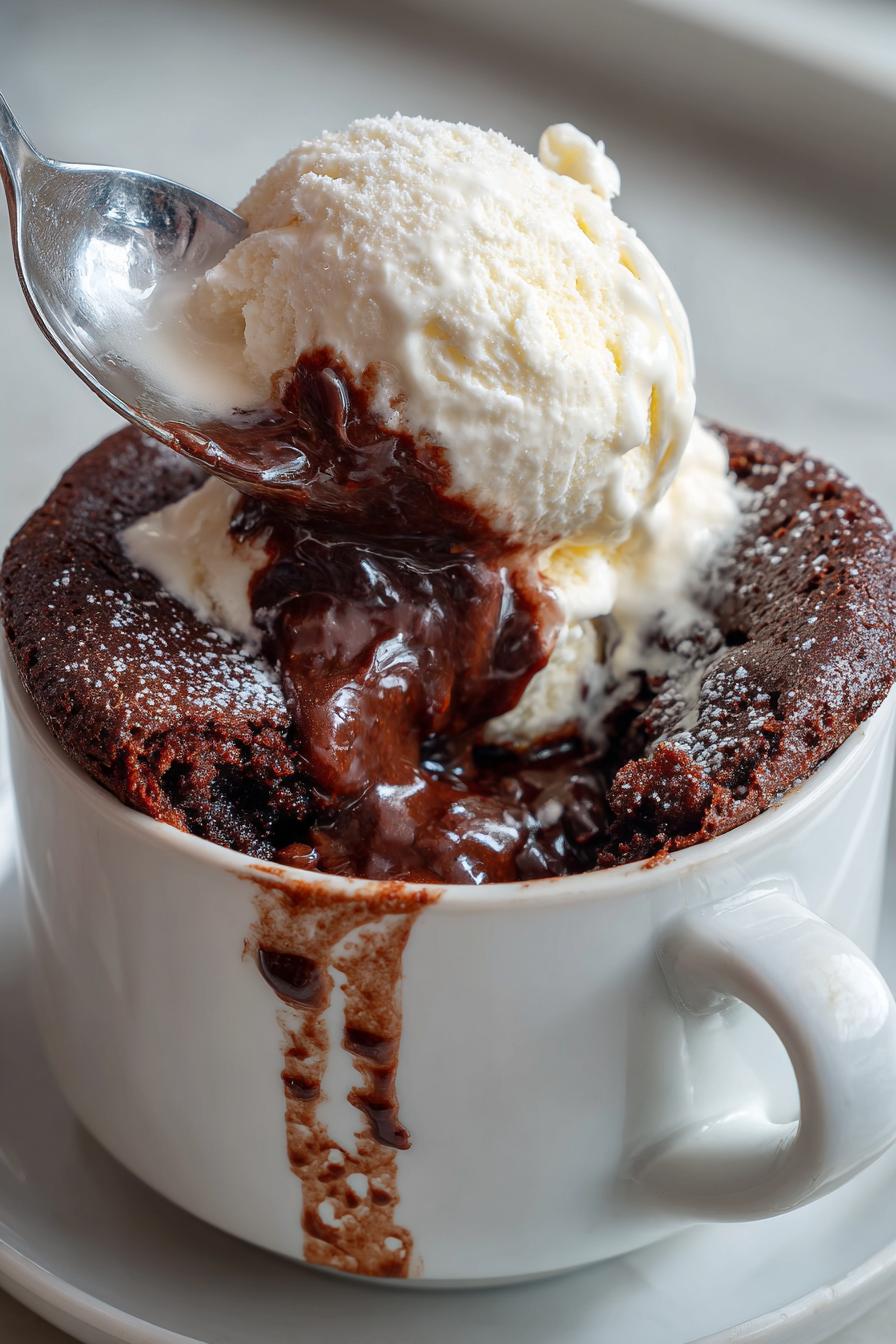 Chocolate lava mug cake