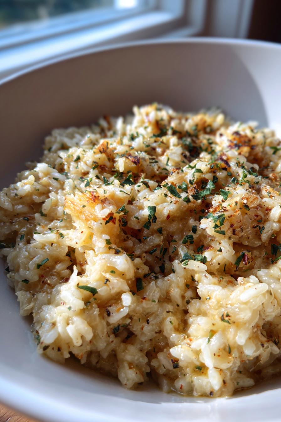 Creamy Garlic Rice Skillet