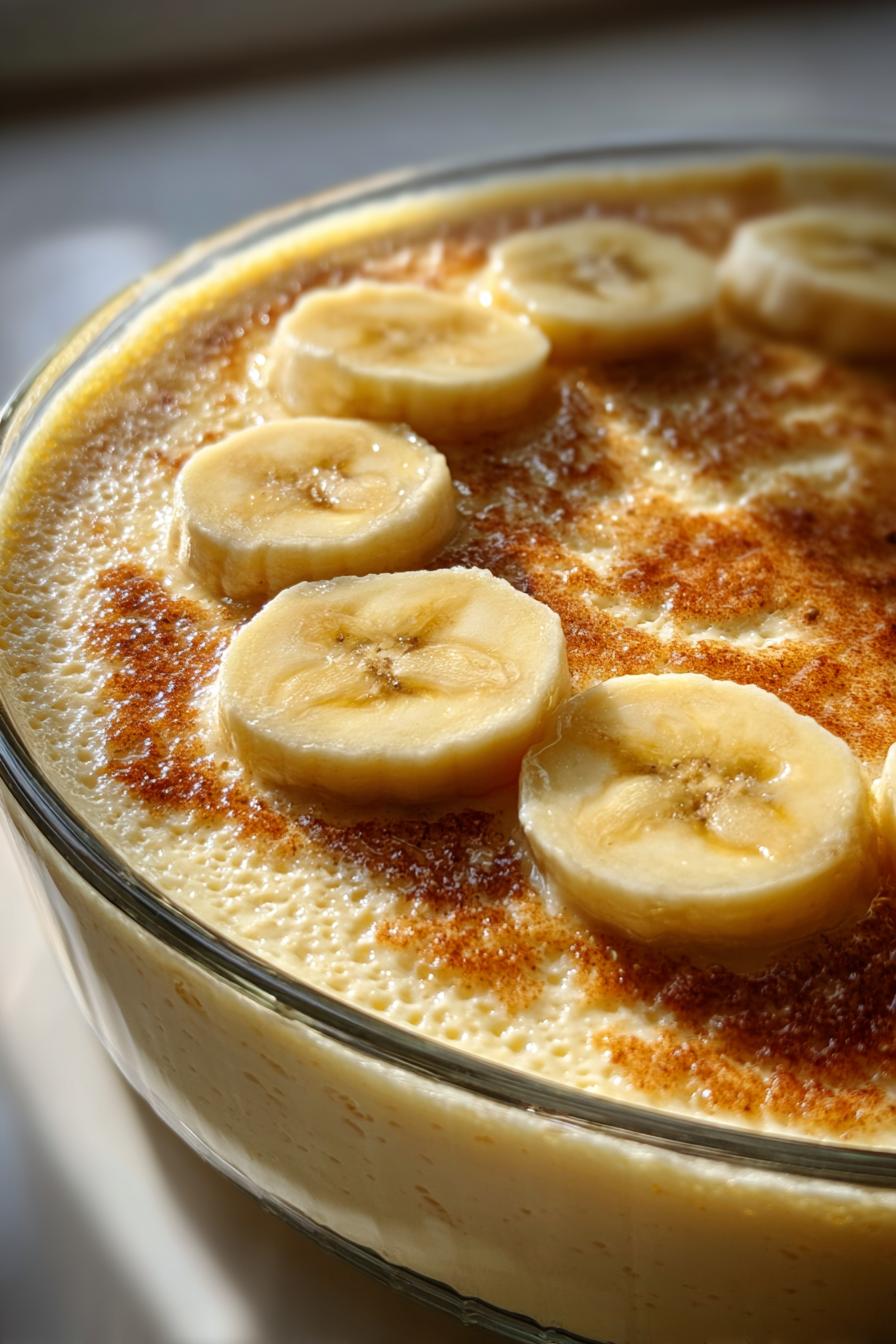 Easy banana custard pudding