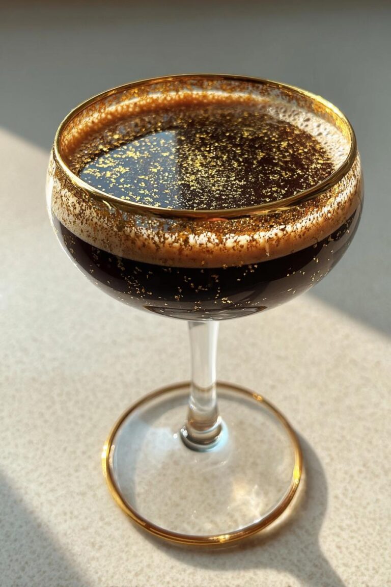 Espresso Martini With Gold Flakes