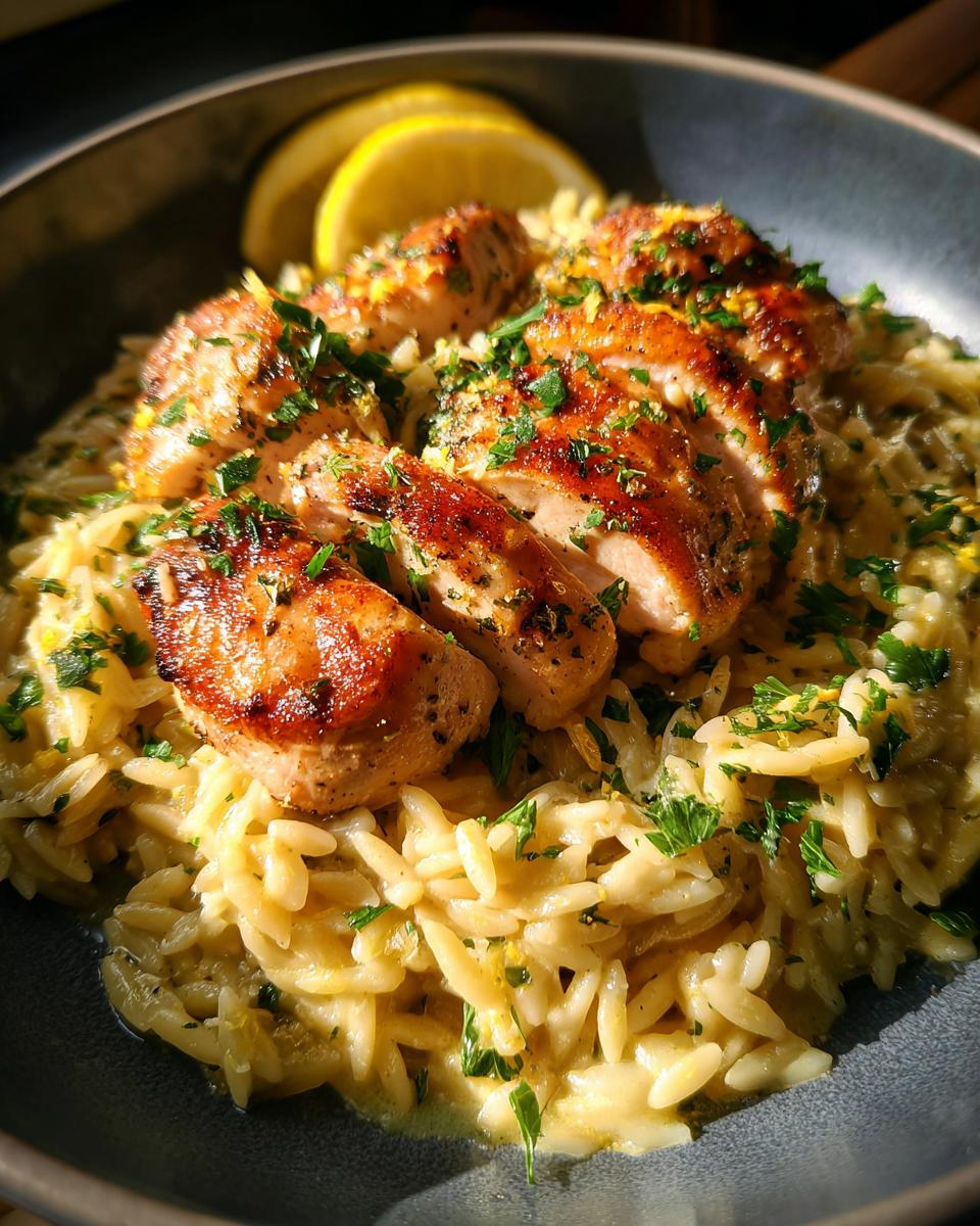High-Protein Lemon Chicken Orzo