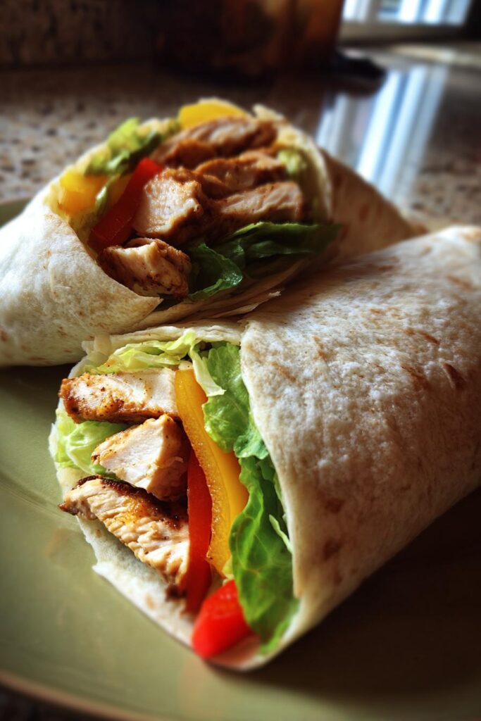 High-protein chicken wraps