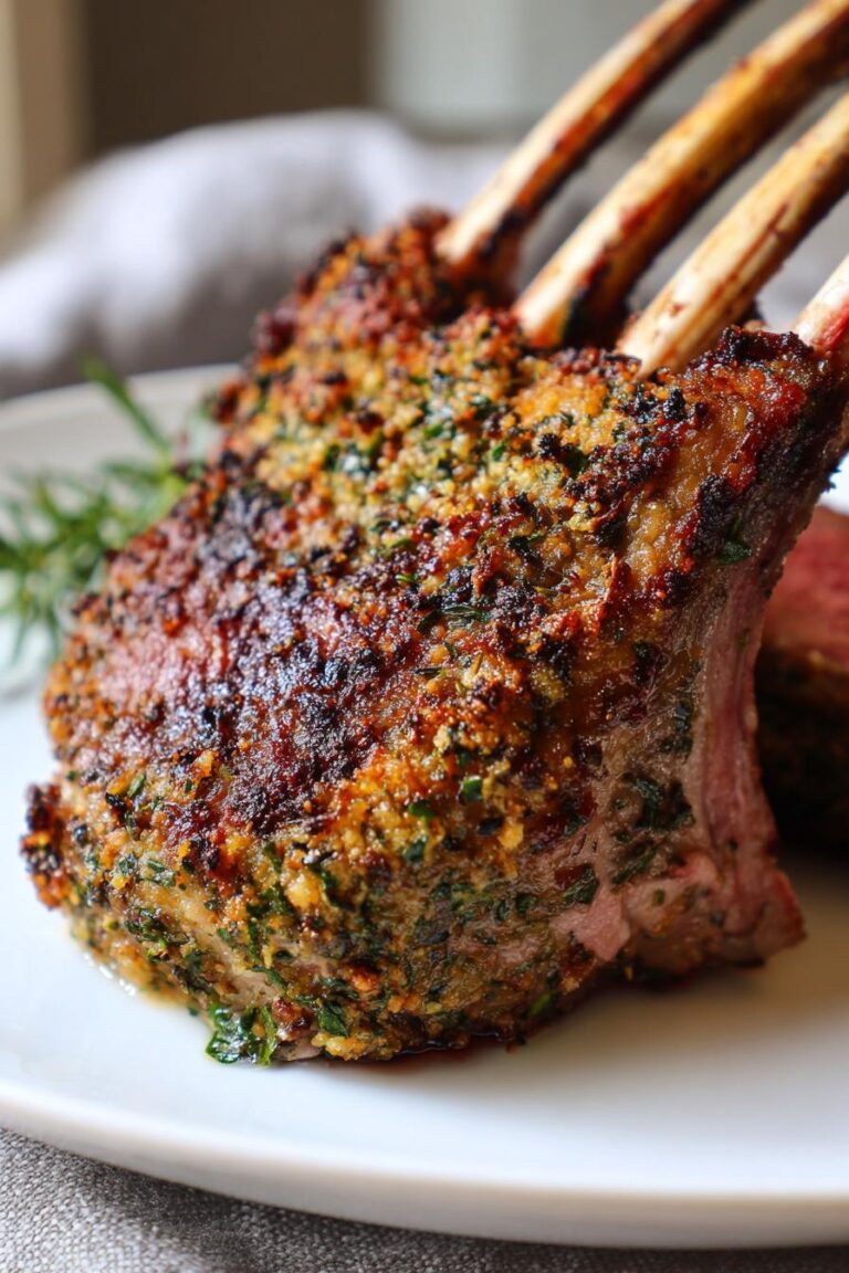 Lamb Rack Herb Crust Fine Dining