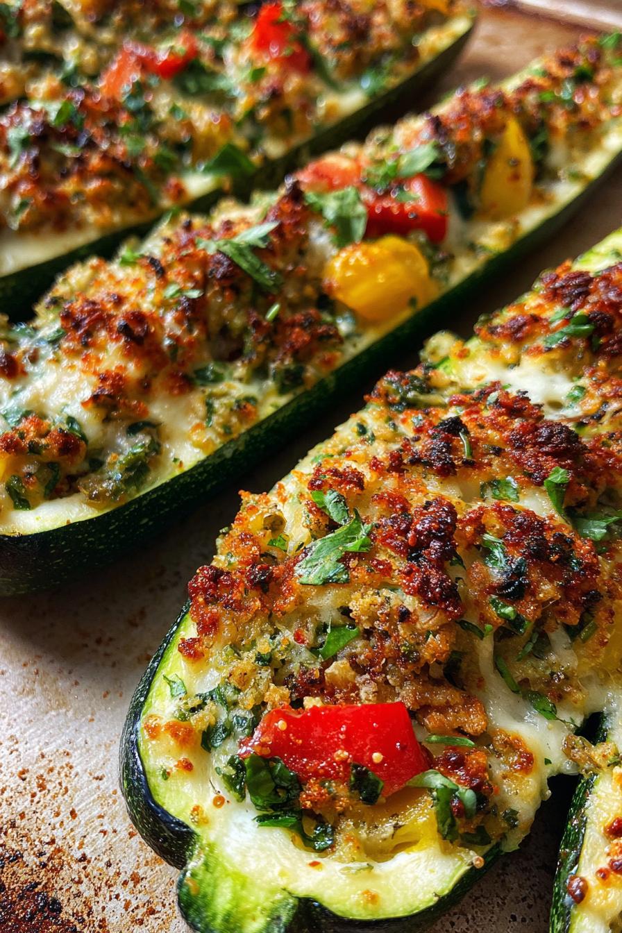 Low-carb zucchini boats