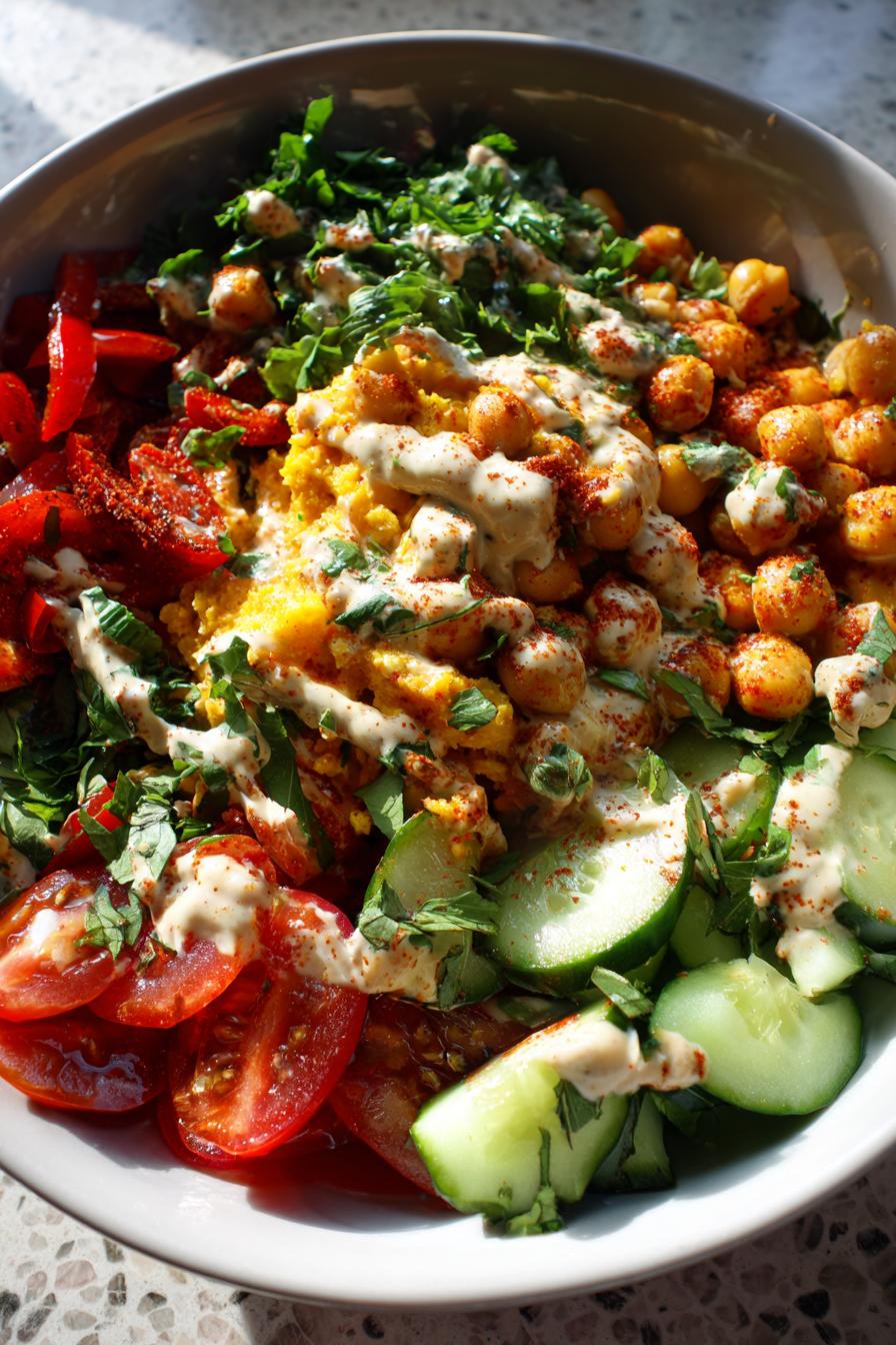 Mediterranean chickpea bowls