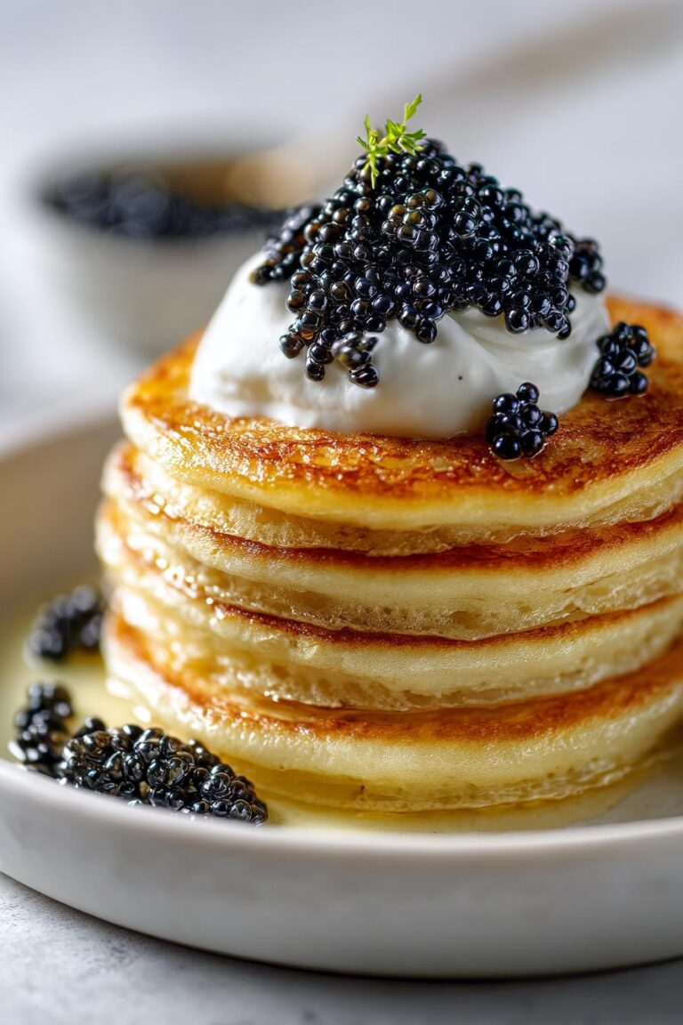 Mini Pancakes with Caviar