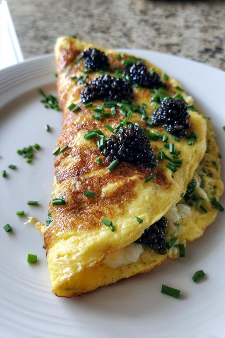 Omelette with Caviar and Chives