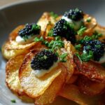 Potato Chips with Caviar and Sour Cream
