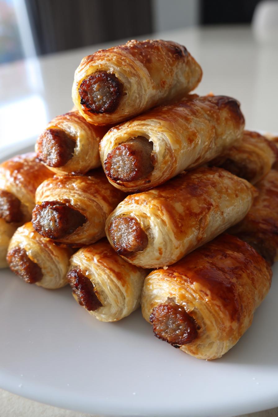 Puff pastry sausage rolls