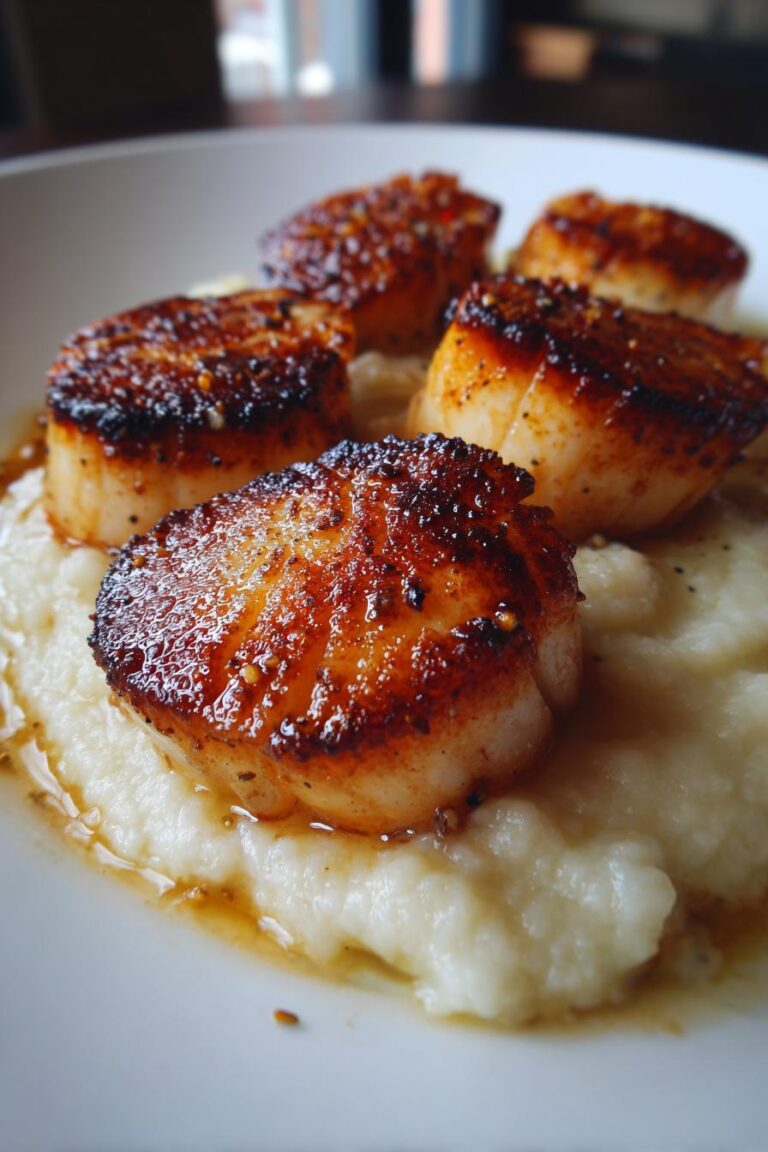 Scallops With Truffle Cauliflower Purée