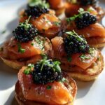 Smoked Salmon Caviar Canapés