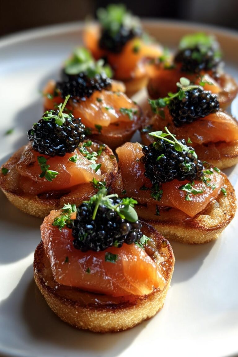 Smoked Salmon Caviar Canapés