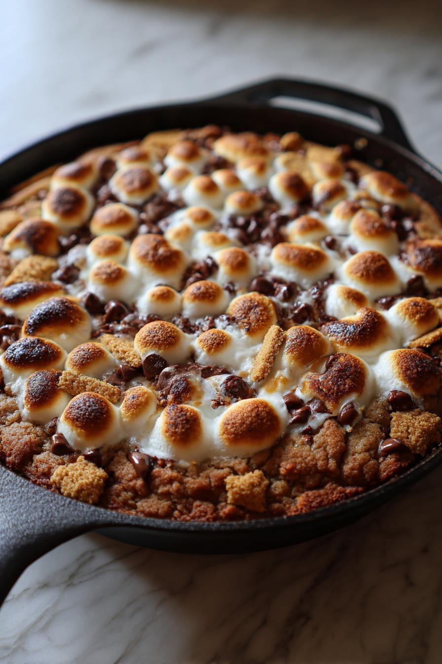 S’mores cookie skillet