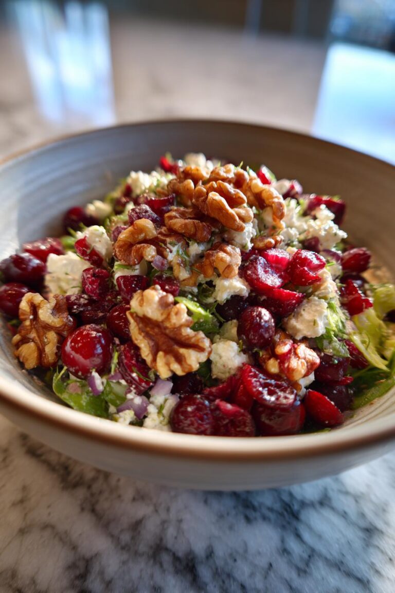 cranberry salad with walnut & feta