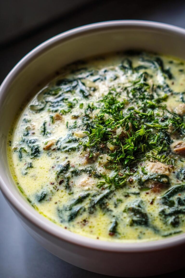 creamy spinach chicken broth soup keto