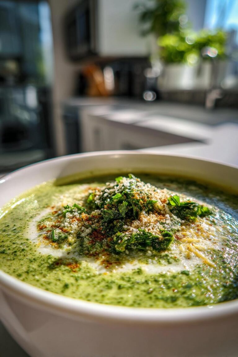 creamy spinach parmesan soup (keto)