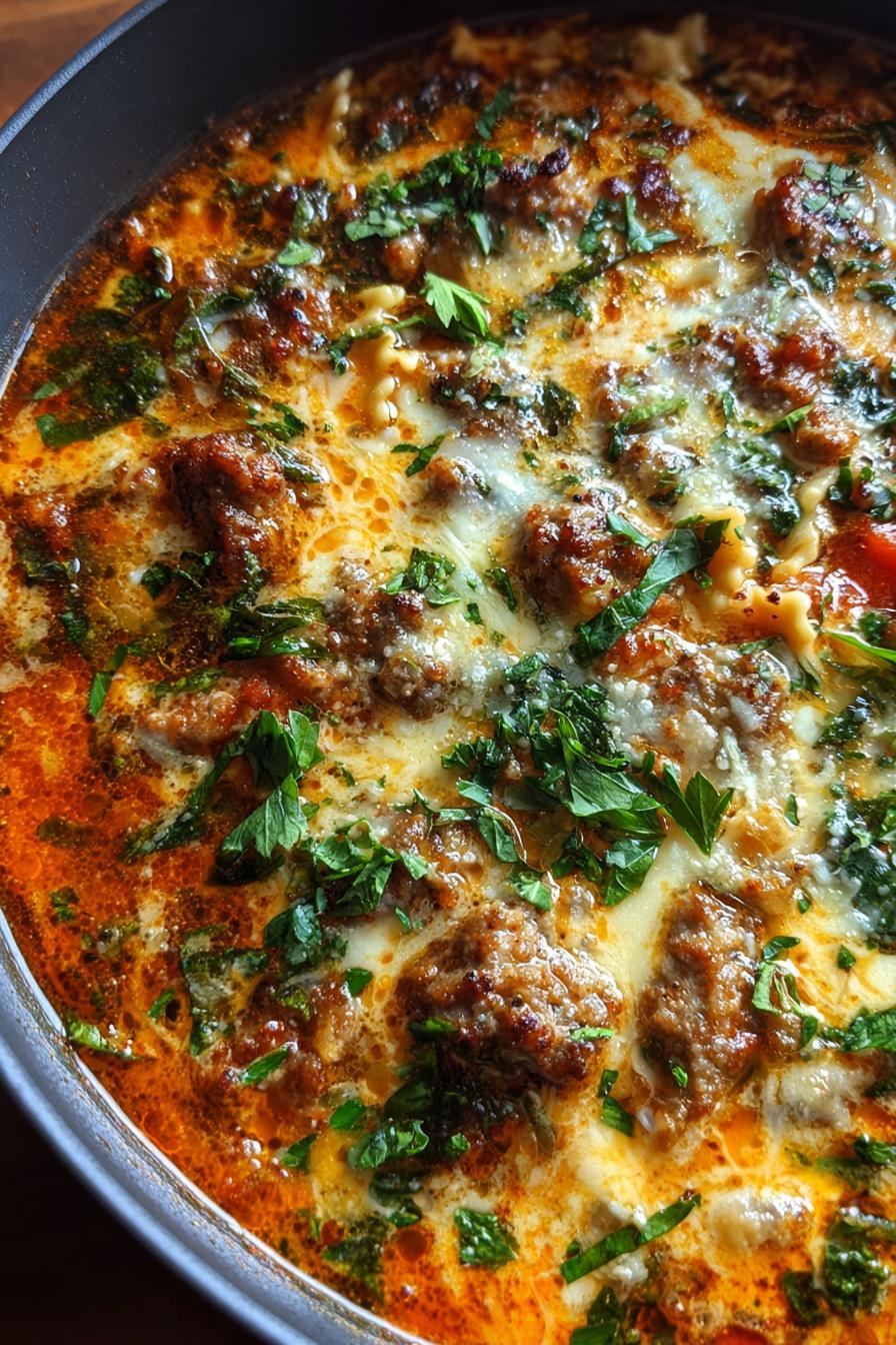 italian sausage lasagna soup