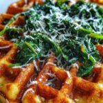 keto spinach chaffle breakfast