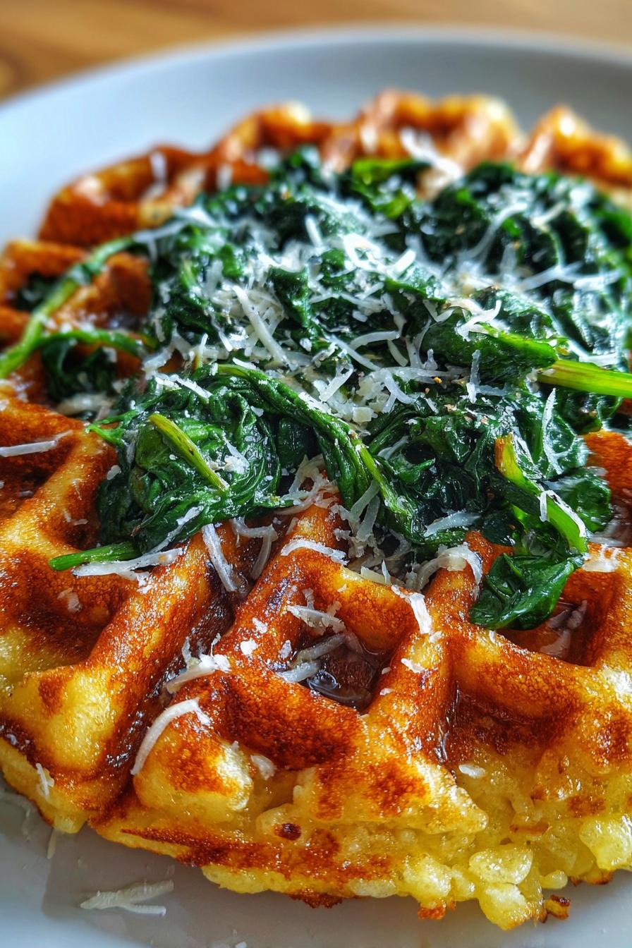 keto spinach chaffle breakfast