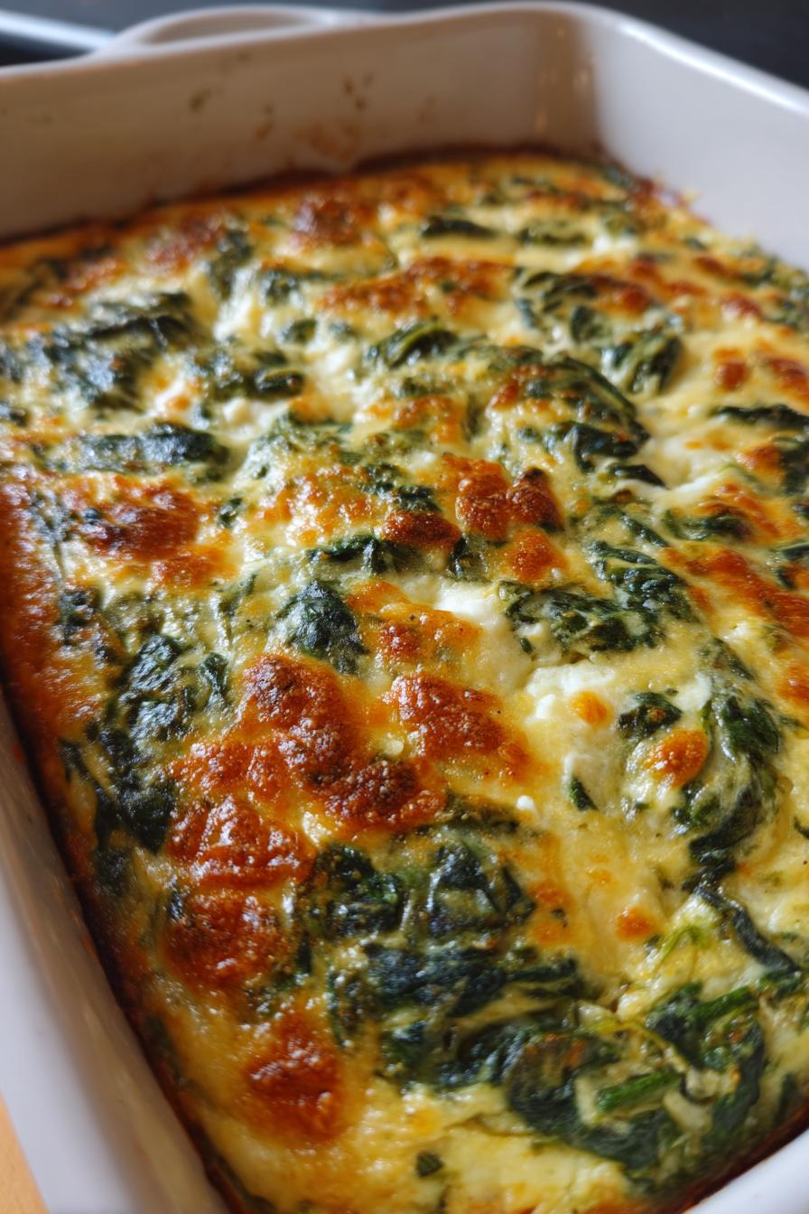 keto spinach cream cheese casserole