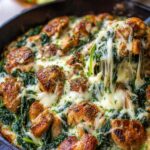 keto spinach mozzarella chicken skillet