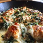 keto spinach mozzarella chicken skillet