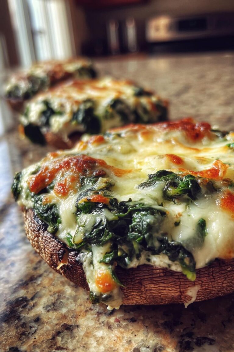keto spinach stuffed portobello