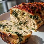 keto spinach stuffed turkey meatloaf