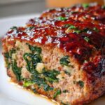 keto spinach stuffed turkey meatloaf