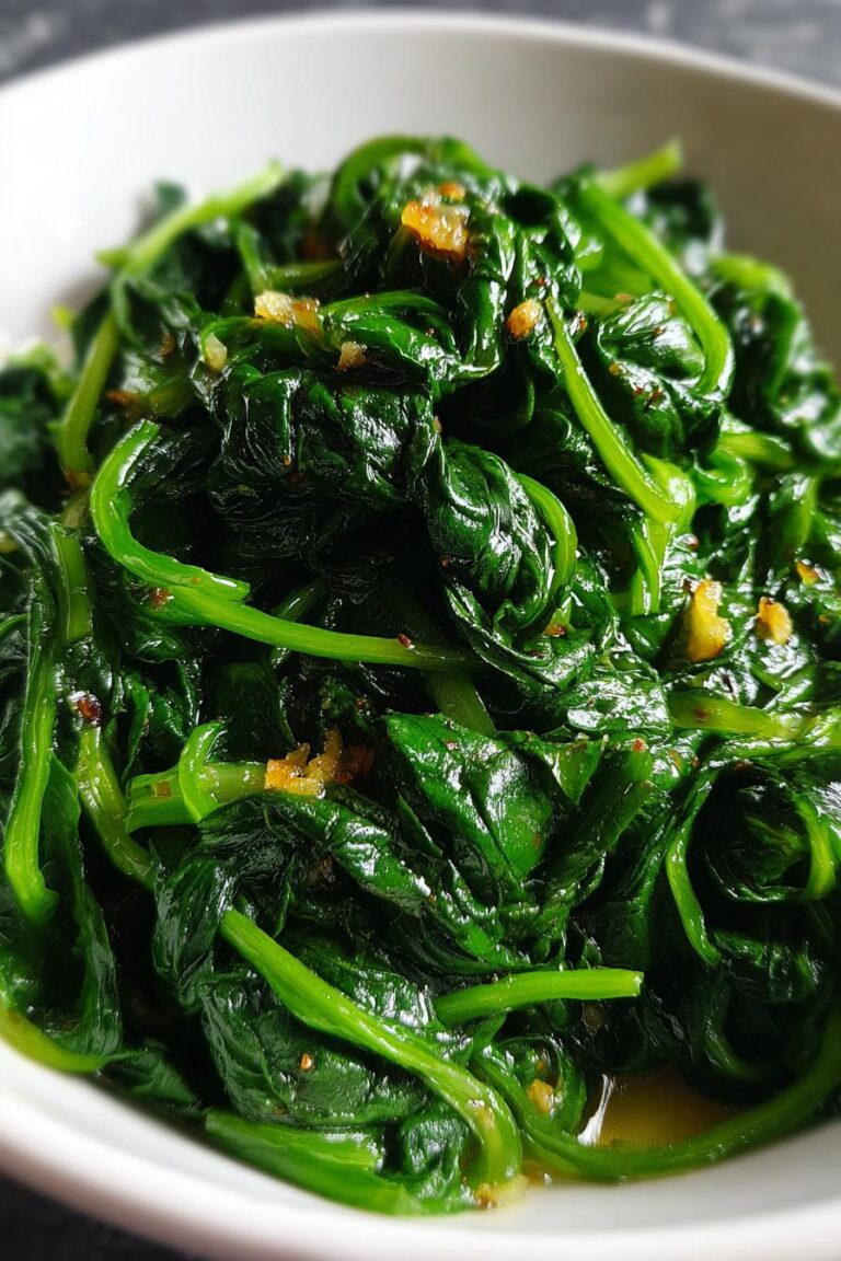low carb garlic sautéed spinach