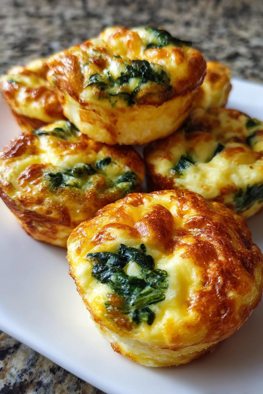 low carb spinach cheddar egg bites