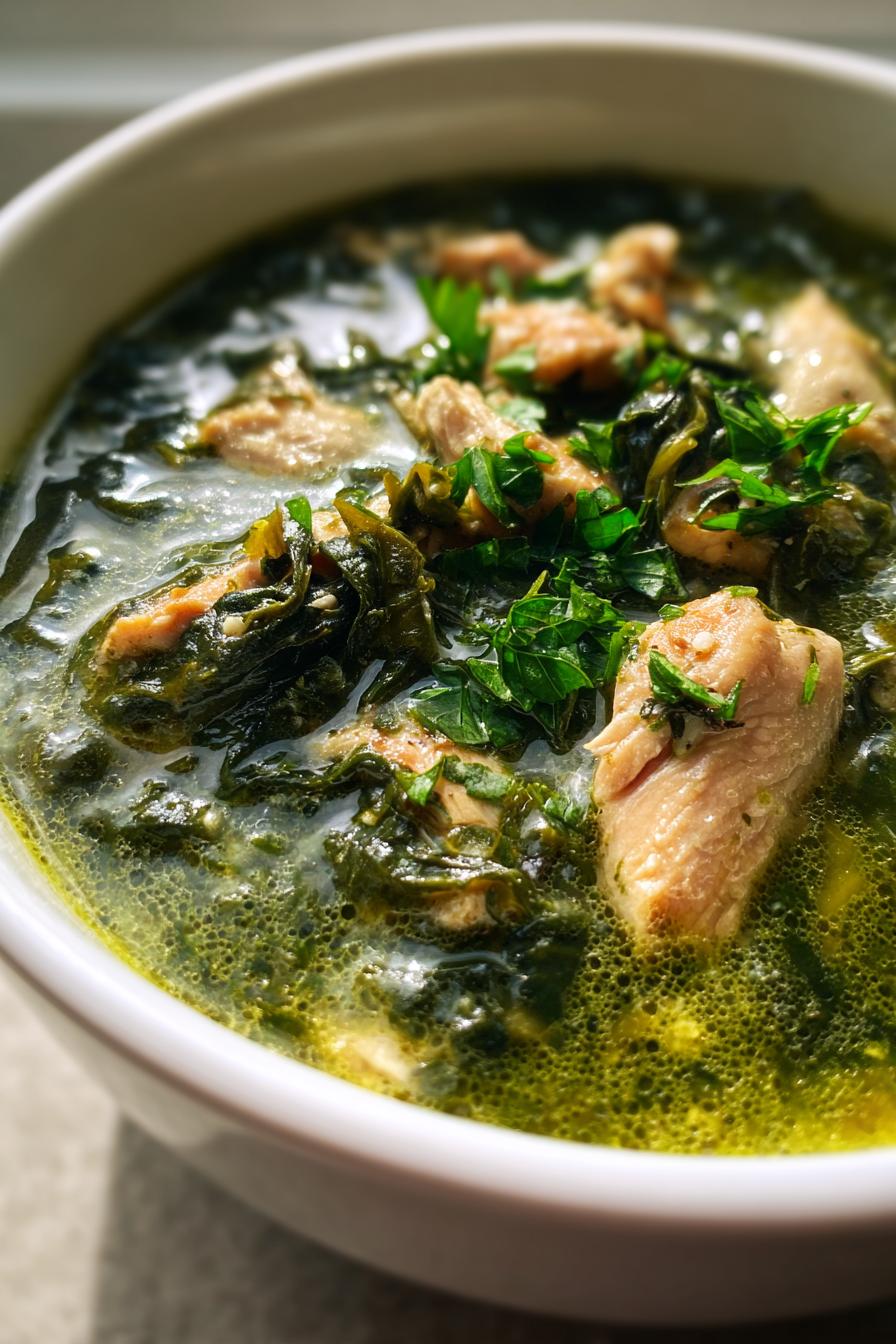 low carb spinach turkey soup