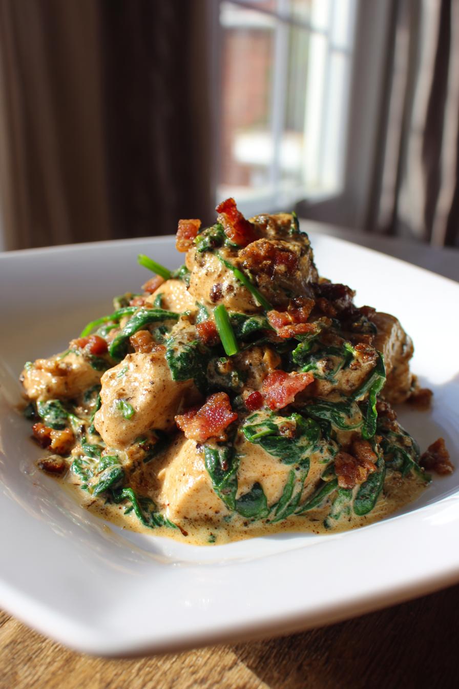 spinach bacon cream chicken keto