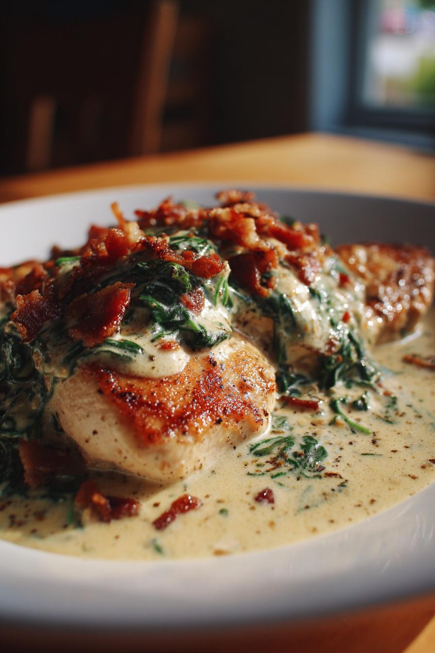 spinach bacon cream chicken keto