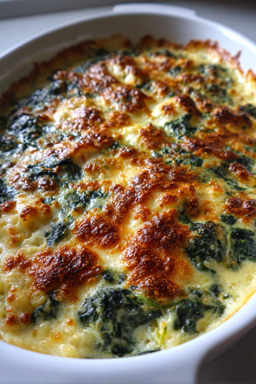 spinach cauliflower gratin keto