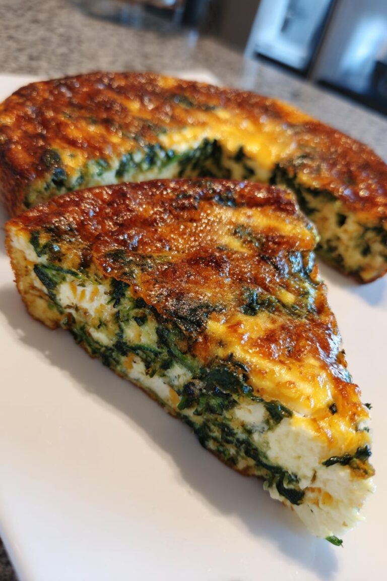 spinach cheese crustless quiche keto
