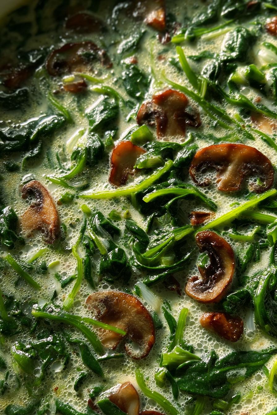 spinach mushroom cream soup low carb