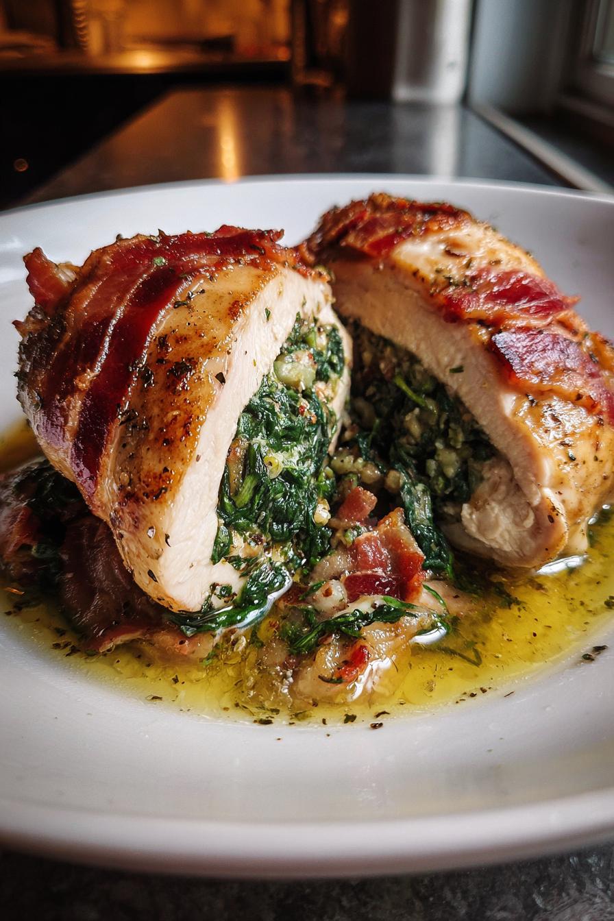 spinach prosciutto stuffed chicken keto