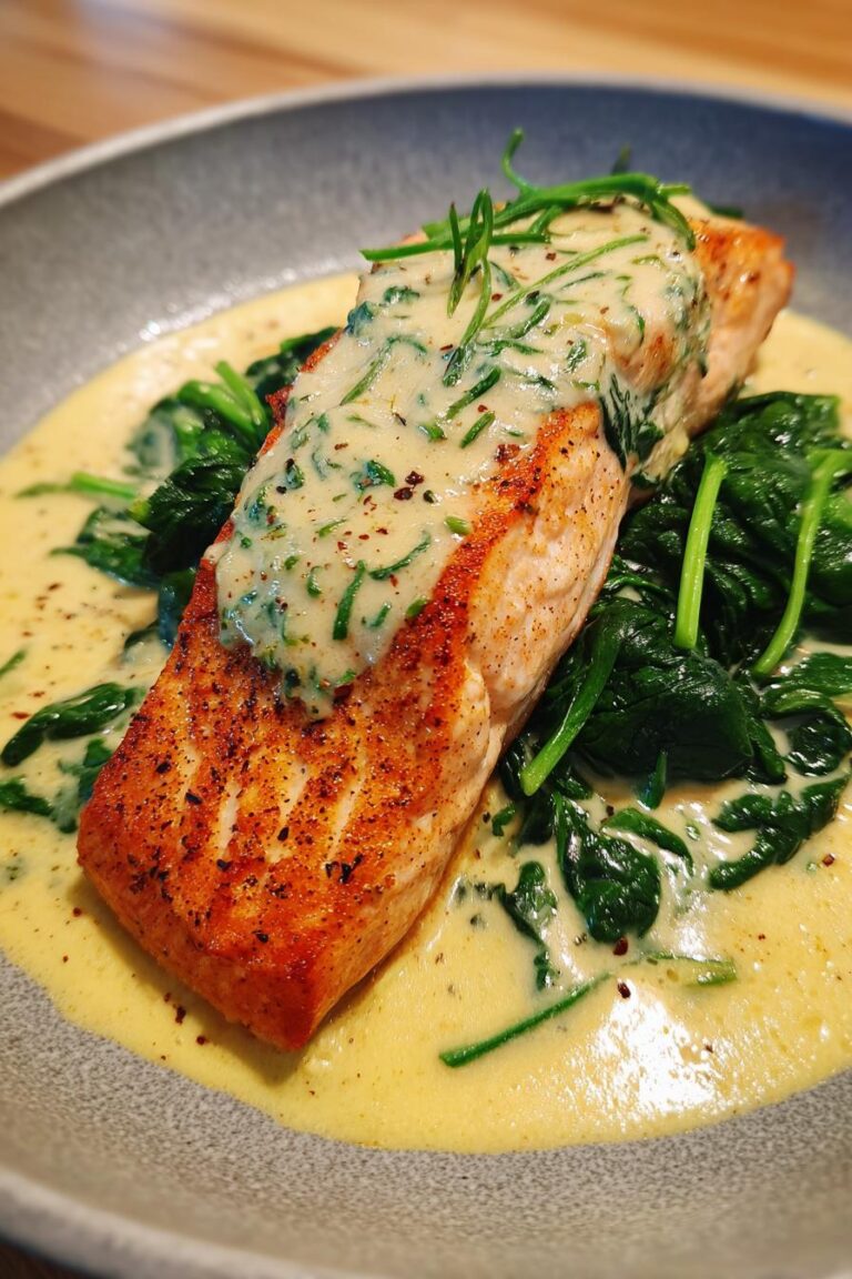 spinach salmon garlic cream keto