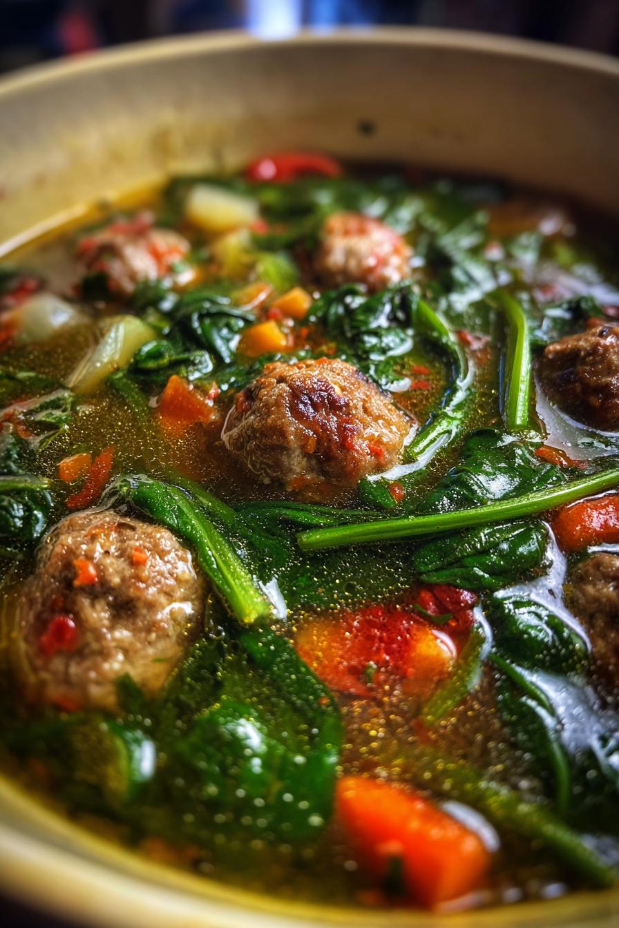 spinach turkey meatball soup keto