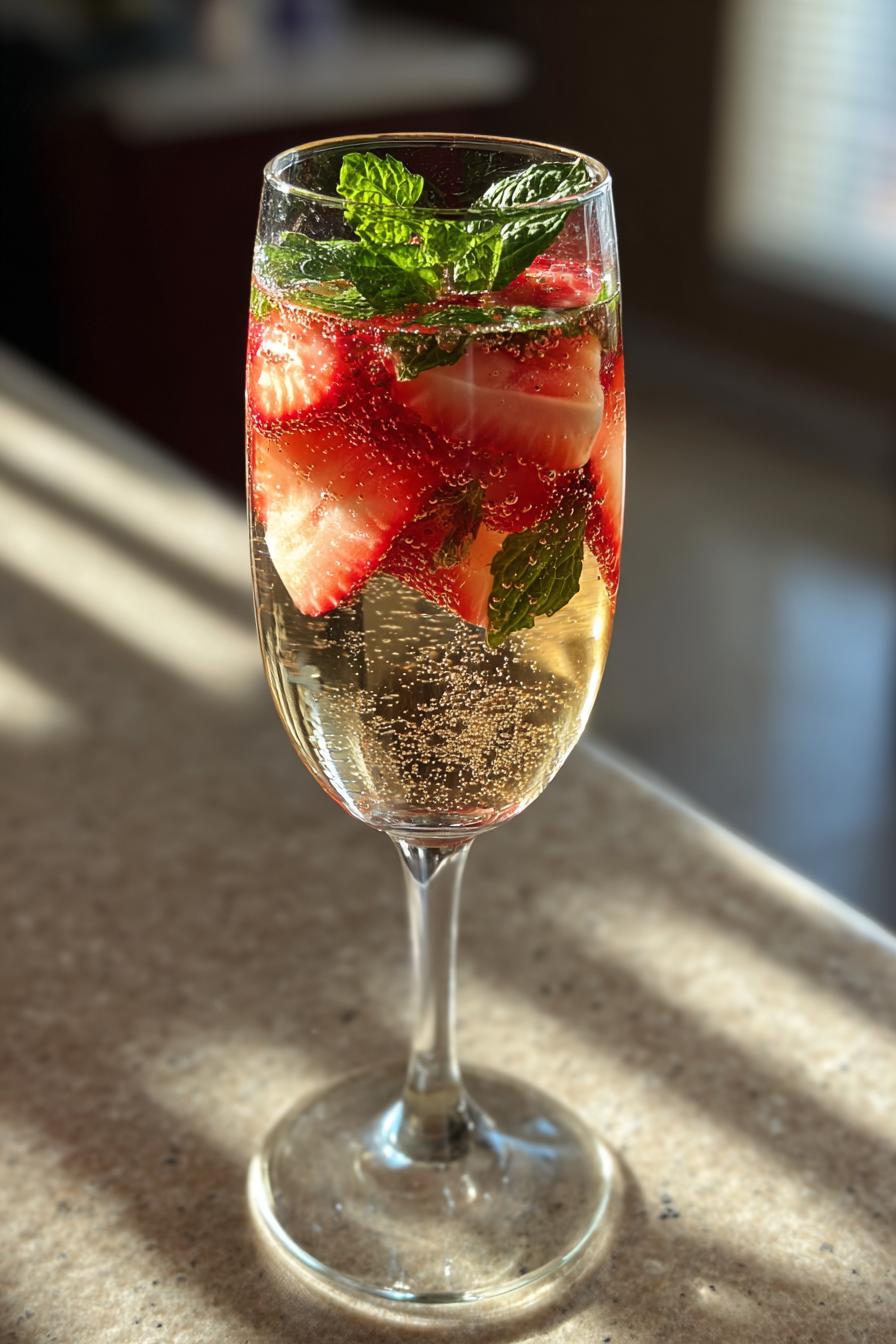 strawberry champagne cocktail