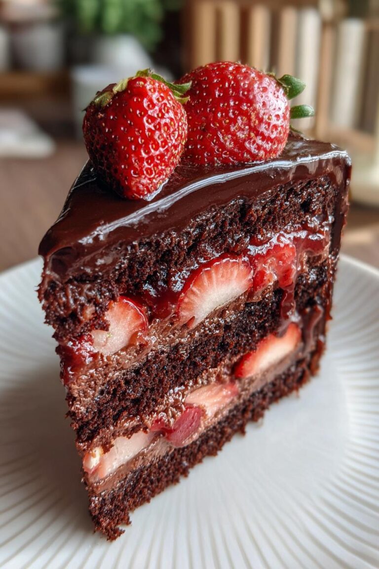 strawberry chocolate dome cake