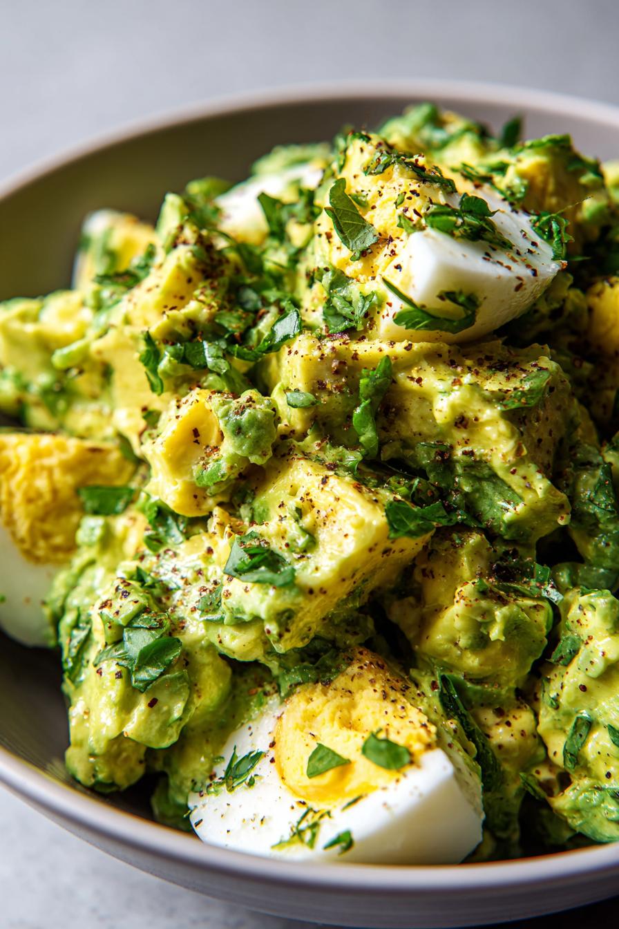 sugar free keto avocado egg salad