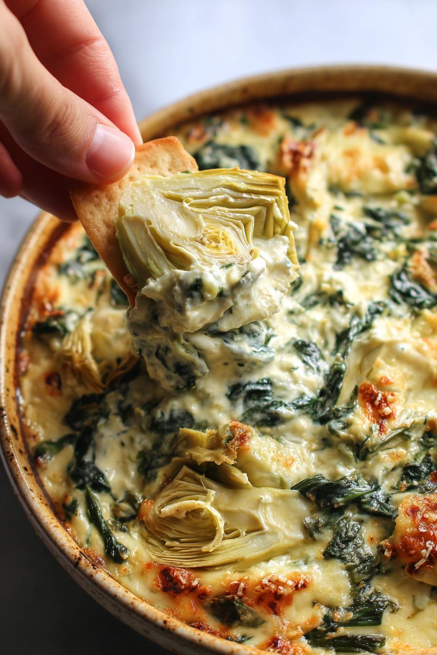 sugar free keto spinach artichoke dip