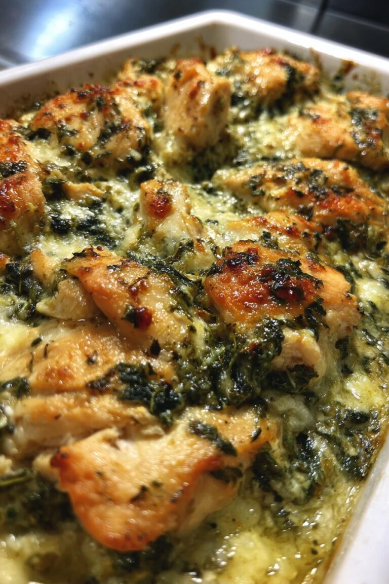 sugar-free spinach alfredo chicken bake